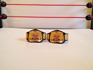 Custom Made Wwf World Tag Team Title Belts For Wwe Mattel Jakks Elite Figures