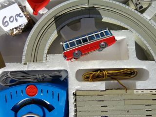 Vintage N - Scale Aurora Postage Stamp Bus System Set Red Bus,  Boxes Of Track