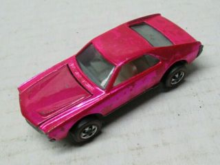 1968 Mattel Hot Wheels Redline Pink Custom Amx Car