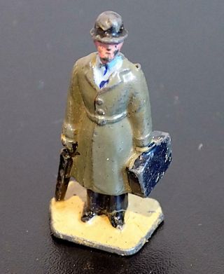 Vintage Painted Lead Dinky Toys Accessory 3b Business Man Figure,  40mm 1939 - 41