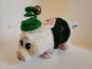 Christmas Santa Irish Pig W/tags Oinks Squeals Walks To Music.  And