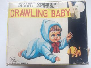 Vintage Marx Battery Operated Remote Control Crawling Baby 2