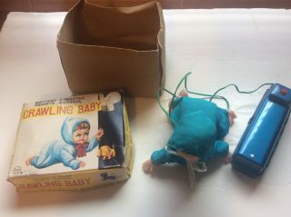 Vintage Marx Battery Operated Remote Control Crawling Baby 3