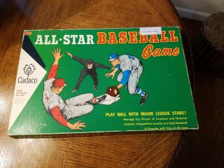 1962 Cadaco All Star Baseball Board Game With Game Disks