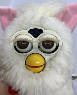 Tiger 1998 Furby Toy Model 70 - 800 White With Pink Ears