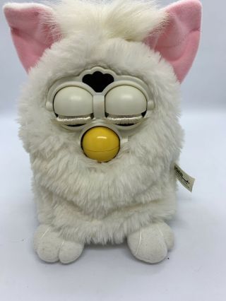 TIGER 1998 FURBY Toy Model 70 - 800 White with Pink Ears 3