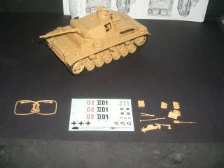 BUILT UNPAINTED 1/35 TAMIYA PANZER III AUSF L WITH SPACED ARMOR 50MM L60 GUN 2