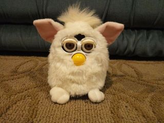1998 Furby 70 - 800 - White Hair,  Brown Eyes - And