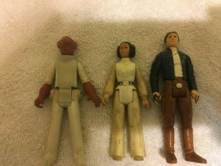 3 Vintage Star Wars Action Figures Kenner Princess Leia Han Solo Admiral Ackbar