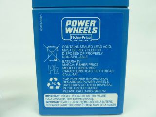 Power Wheels Toddler 6 - Volt Rechargeable Replacement Battery with Charger 2