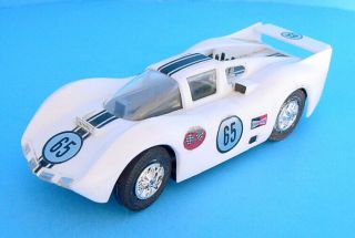 1960s Ideal Motorific Battery Op Porsche Formula One Racer No.  65 White