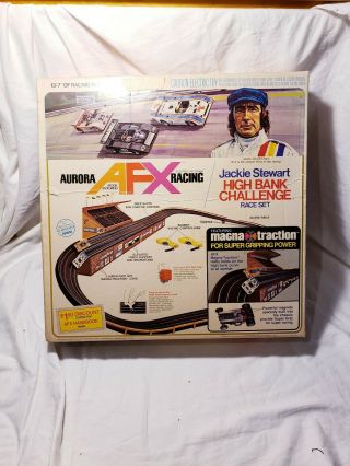 Jackie Stewart High Bank Challenge Race Set Aurora Afx Slot Car Set.  2232