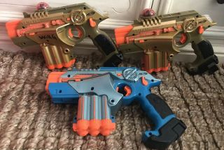 Nerf Lazer Tag Phoenix LTX Tagger 3 guns 2