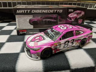 Matt Dibenedetto Cosmo Motors Pink Autographed Lionel 1/24 Diecast