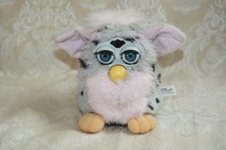 Vintage 1998 Furby Pink And Gray & Black Spots Blue Eyes 70 - 800