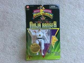 Power Rangers White Ninja Ranger 1995 Twirling Action Ninjetti Figure