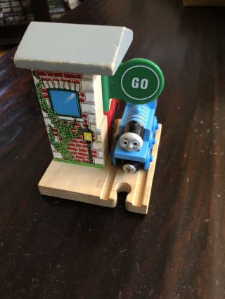 Thomas The Tank Wooden Railway Train Stop And Go Station & Wooden Thomas Engine