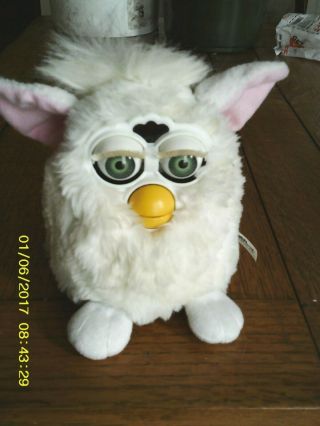Vintage 1998 Tiger Electronics Snowball Furby All White 70 - 800 2