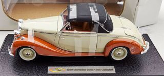 1950 Mercedes Benz 170s Cabriolet 1:18 Diecast Car - Brown & Cream