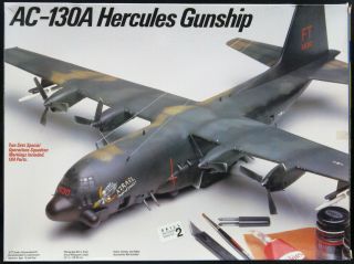 1984 Testors Italeri Models 1/72 Lockheed Ac - 130a Hercules Gunship Nmib