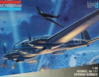 Monogram 1:48 Heinkel He - 111 German Bomber Plastic Model Kit 5509u