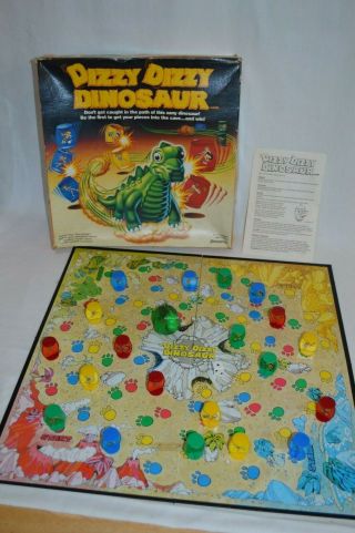 Vintage 1987 Dizzy Dizzy Dinosaur Board Game 100 Complete Pressman