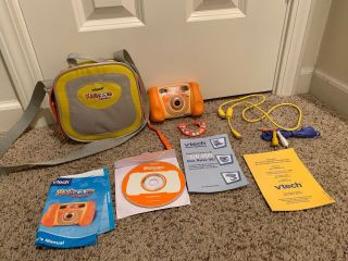 Vtech Kidizoom Kids Digital Camera Connect Orange With Case Cables And Cd