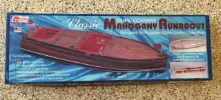 Sterling Models,  Mahogany Wood Model Kit Of Classic Dual Cockpit Runabout,  29 "