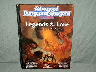 Ad&d 2nd Ed Hardback - Legends & Lore (hard To Find Alternate Cover And Exc -)