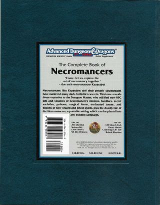 The Complete Book of Necromancers AD&D 2nd Ed TSR 2151 1995 Used: Near 2