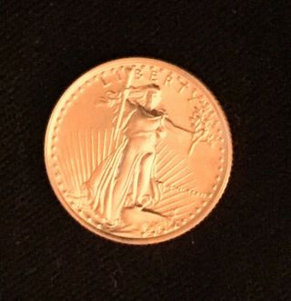 1/10 Oz American Gold Eagle $5 1986 Roman Numeral First Year Bu