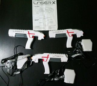 Laser X Double Pack - 3 Player Laser Tag Gaming Game Set Two Player Lazer Guns