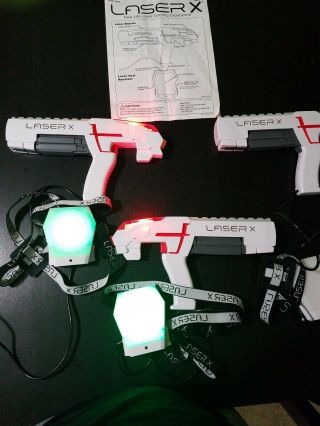 LASER X Double Pack - 3 Player Laser Tag Gaming Game Set Two Player Lazer Guns 3