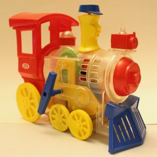 1974 Ideal Think & Learn Toot - Loo - Locomotive Wind Up Whistling Toy Train