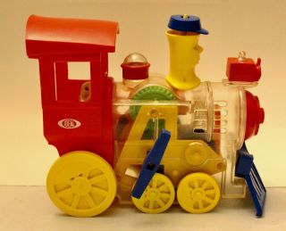1974 Ideal Think & Learn Toot - Loo - Locomotive Wind Up Whistling Toy Train 2