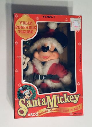 Santa Mickey Mouse W/bell Arco A Disney Company 1977 Christmas