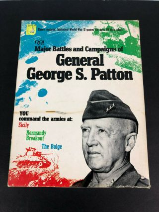 Major Battles And Campaigns Of General George S.  Patton Board Game 1974 By Rgi