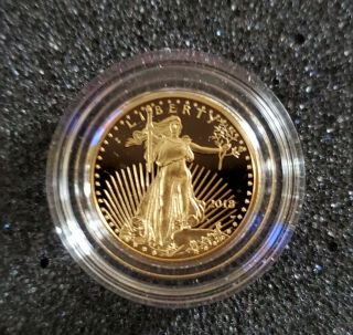 2018 1/10 Oz Gold American Eagle Proof Coin - W/coa