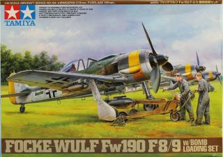 Tamiya 1:48 Focke Wulf Fw - 190 F - 8/9 W/ Bomb Loading Set Plastic Kit 61104u