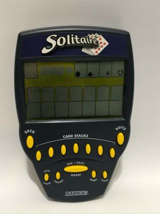 Radica Large Screen Solitaire Handheld Electronic Video Game 1999