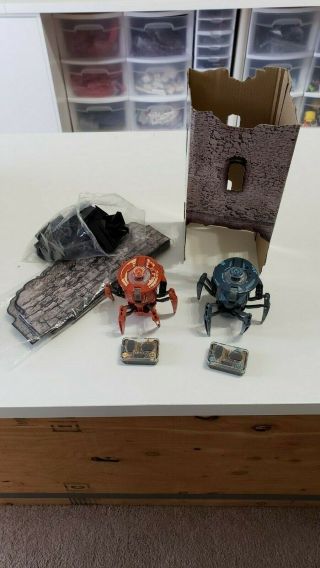Hexbug BattleBots The Tower Battle Ground Fight with Light Spider Pre - owned 2