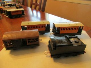 Tomy Thomas Train Set (4) Passenger Cars,  Cattle Car,  Coal Car
