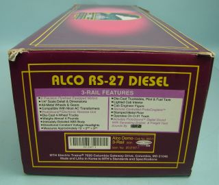 MTH Premier 20 - 2167 - 1 O Scale ALCO RS - 27 Diesel ALCO Demonstrator 640 - 1 2