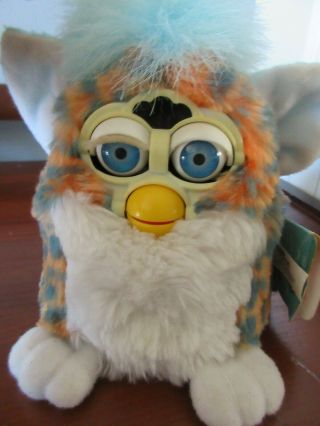 Furby Babies 1999 70 - 940 Blue/gray Spots Orange And White 1999 Blue Eyes W/tags