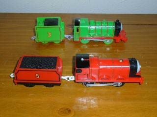 Thomas & Friends Trackmaster James & Henry Motorized Train Engines Mattel 3