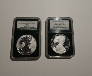 2012 S San Francisco Silver Eagle 2 Coin Set Ngc Pf 69 25th Anniversary