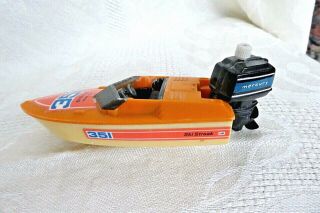 Vintage Mercury Speed Boat 1978 Wind Up Plastic Boat W Motor Tomy,