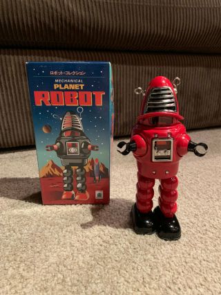 Mechanical Planet Robot Red Schylling Lost in Space Wind up Key Tin Metal Retro 3