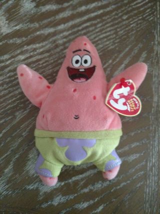 2004 Ty Beanie Spongebob Squarepants Patrick Star Beanie Babies