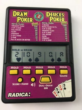 Radica Draw Poker & Deuces Poker Hand Held Lcd Electronic Game No.  514
